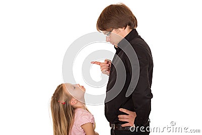 Conflict with father and his daughter Stock Photo